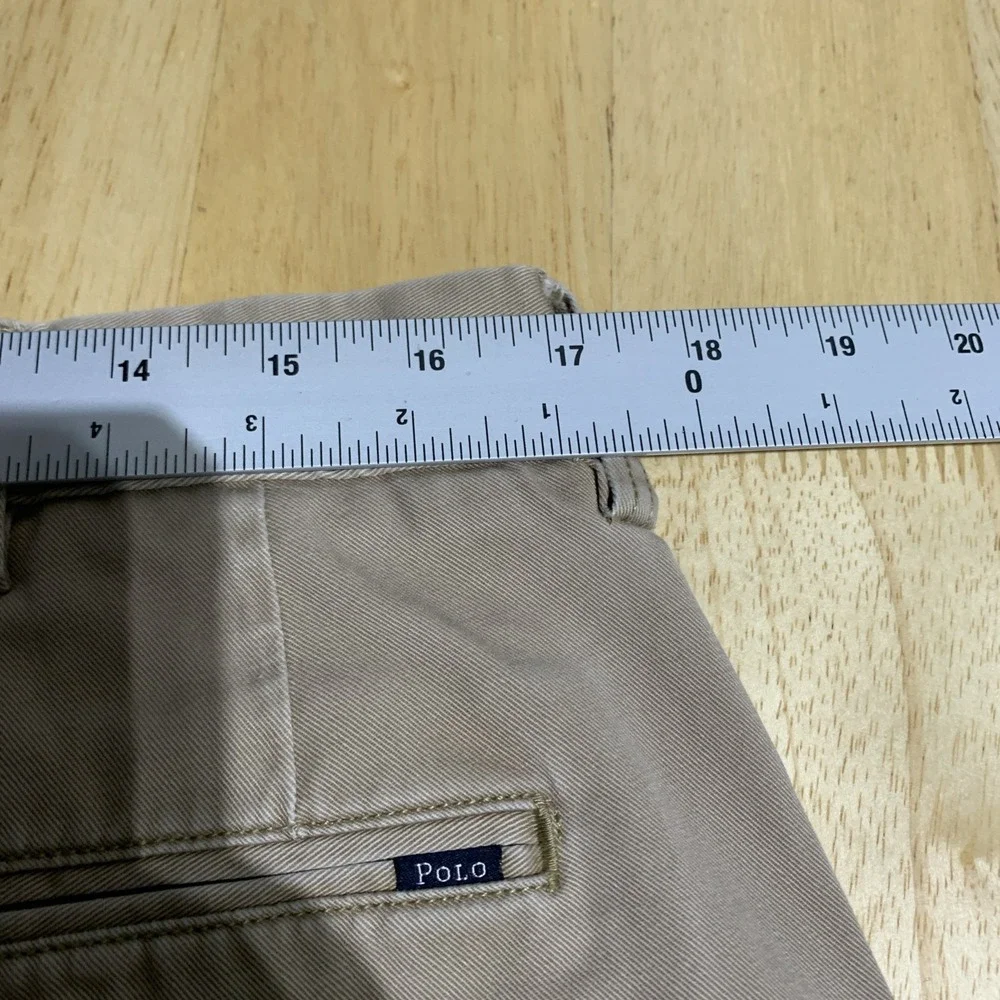 Polo Ralph Lauren Shorts Mens 36 Tan Khaki Flat Front Chino Classic Fit‎ 9